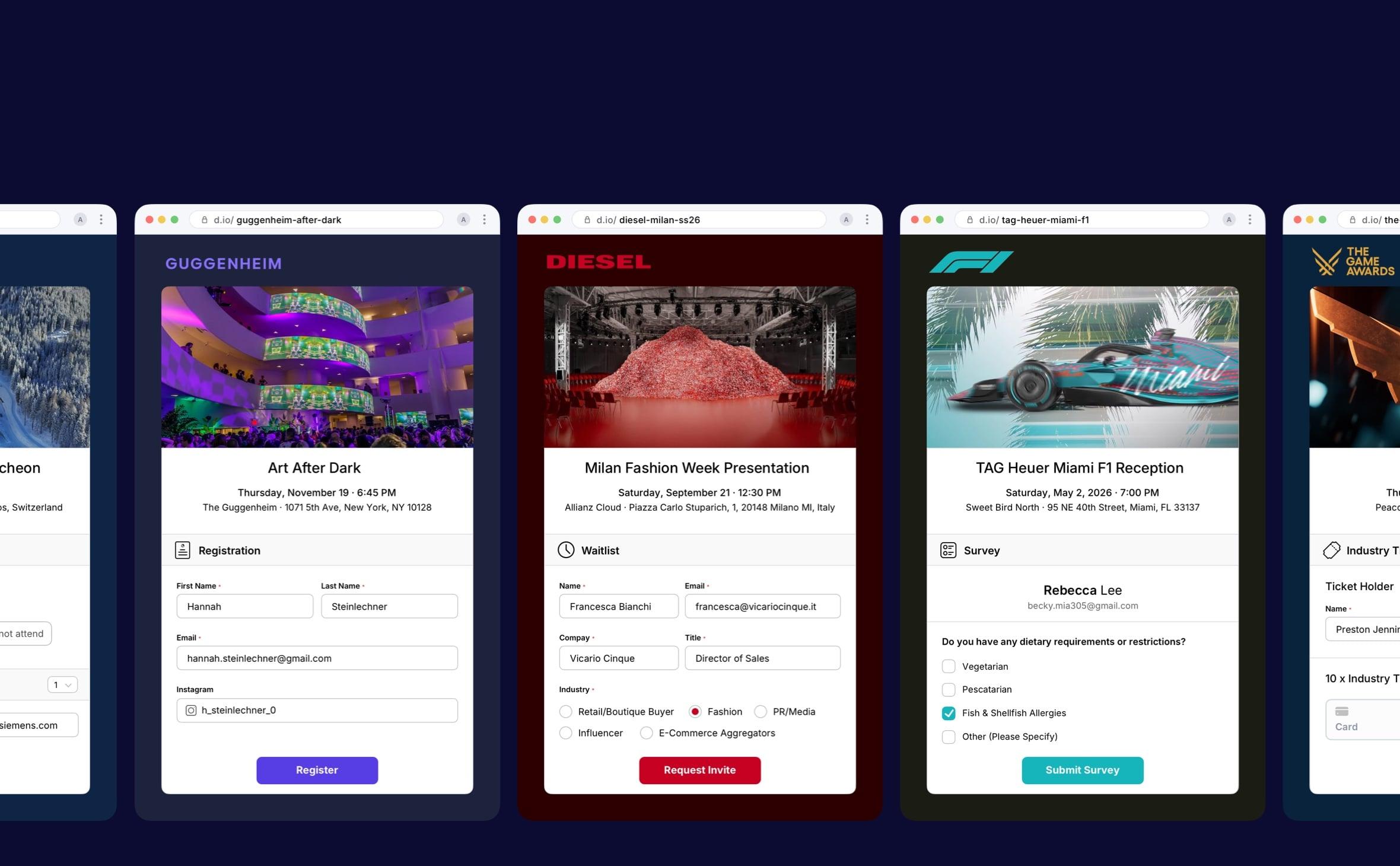 Forms screen