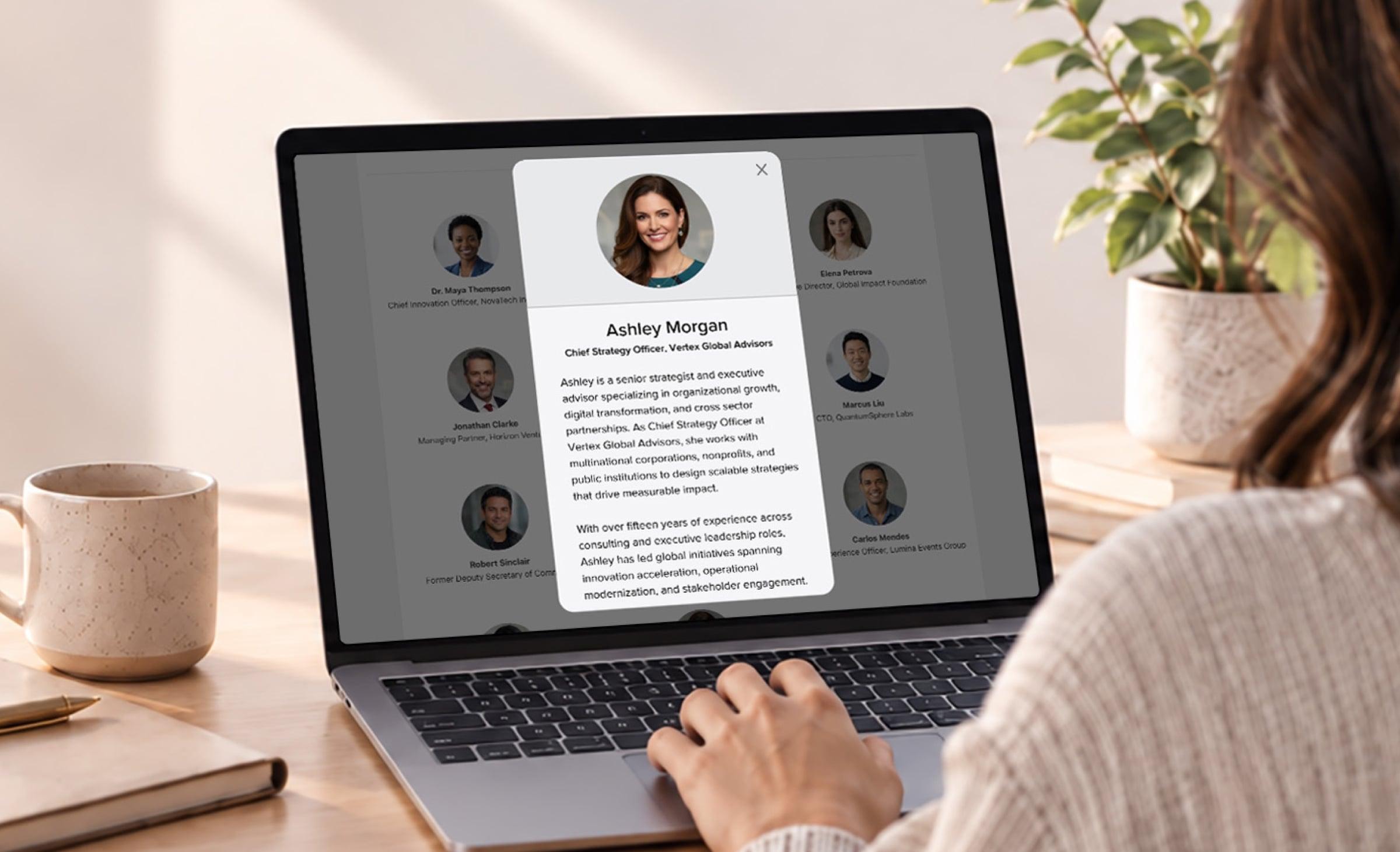 Webpage Builder: Speaker Profiles