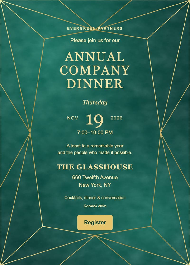 Email invitation example 4