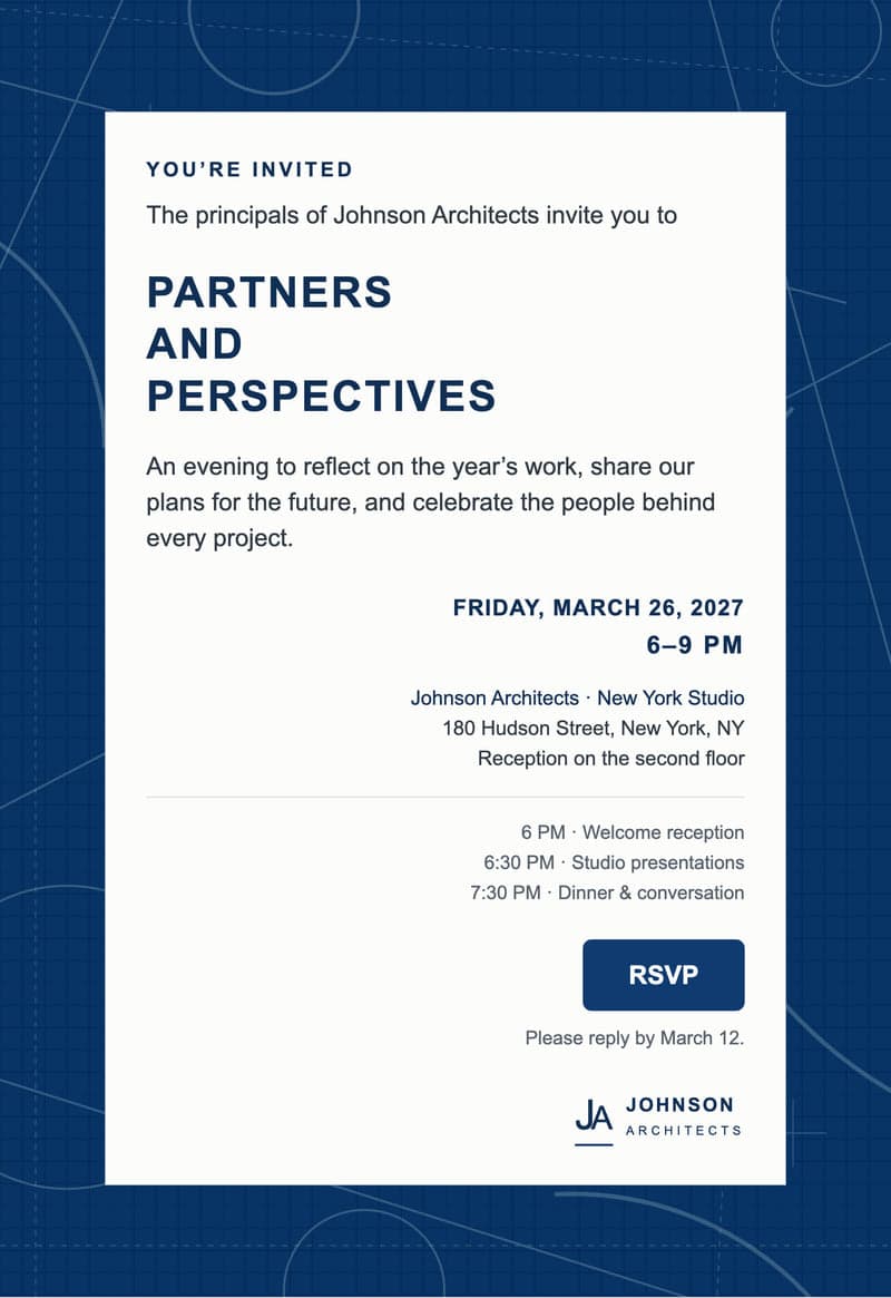 Email invitation example 9