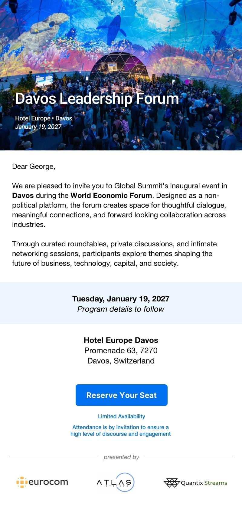 Email invitation example 1